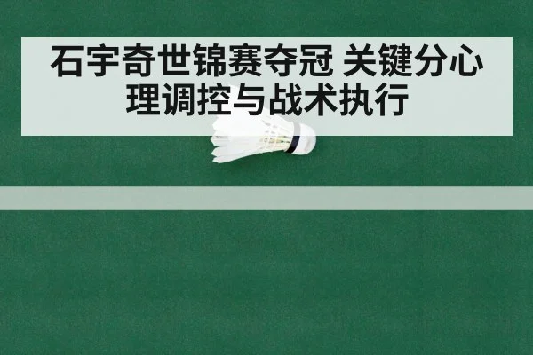 石宇奇世锦赛夺冠 关键分心理调控与战术执行
